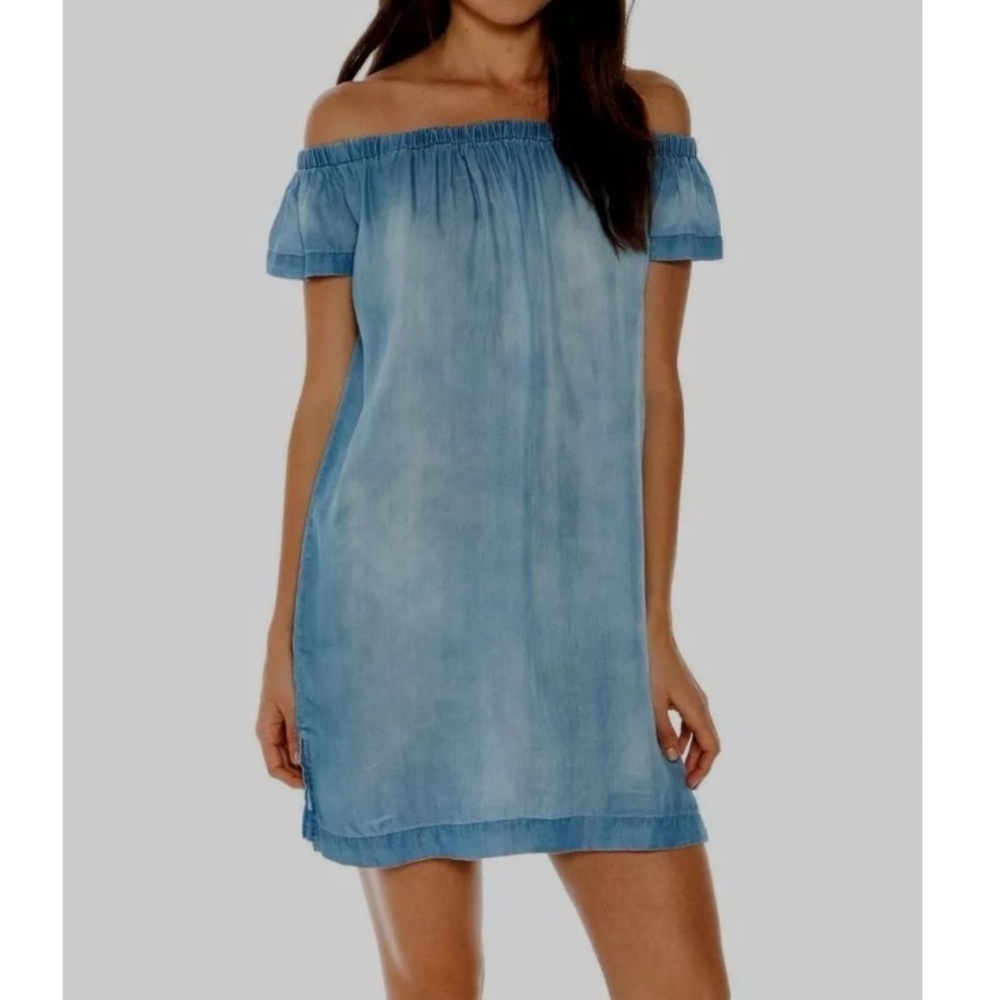 Cloth & Stone Off The Shoulder Chambray Dress - Picture 2 of 8
